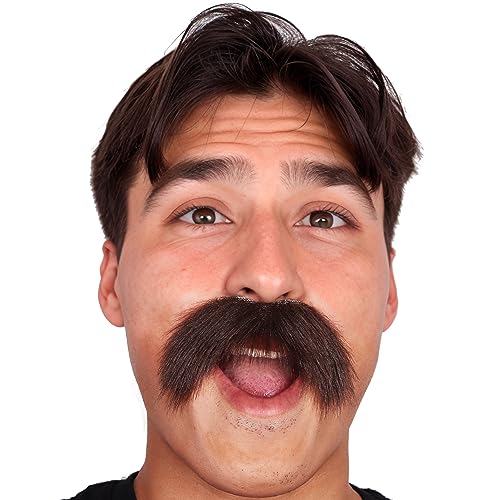 DIY Self Adhesive Fake Mustache Fake Beard Material Novelty Mustaches for Costume and Halloween Festival Party (Brown)