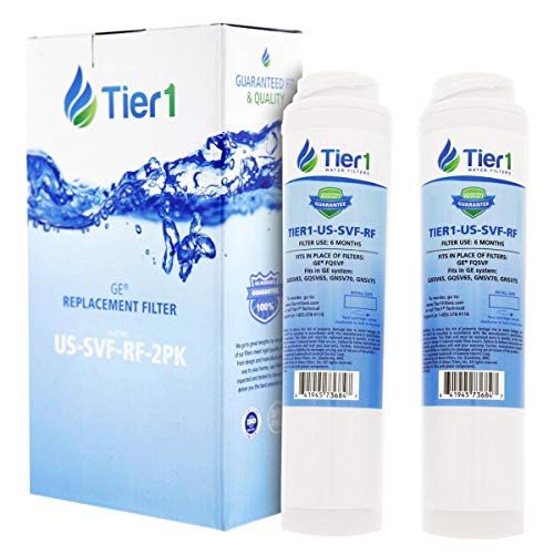 Tier1 Undersink Water Filter Replacement for GE FQSVF, GXSV65, GNSV70, GNSV75 - Carbon Block Media Reduces Chlorine and Other Water Contaminants - 2 PK