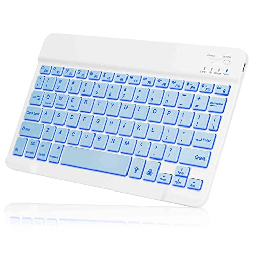UX030 Lightweight Ergonomic Keyboard with Background RGB Light, Multi Device Slim Rechargeable Keyboard Bluetooth 5.1 and 2.4GHz Stable Connection Keyboard Compatible with Dell G5 5505 Laptop