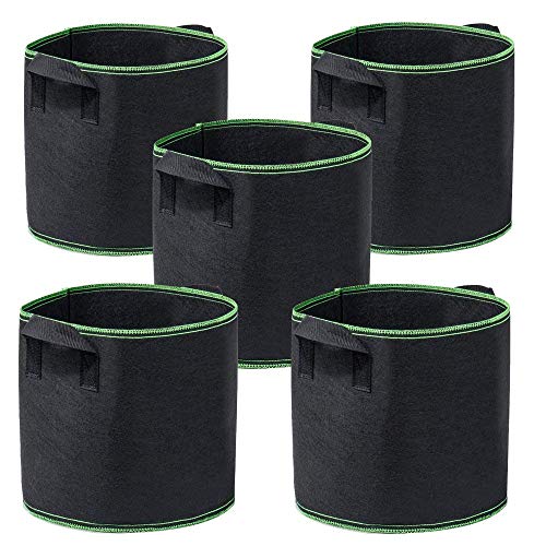 Garden4Ever 5-Pack 20 Gallon Grow Bags Heavy Duty Container Thickened Nonwoven Fabric Plant Pots with Handles