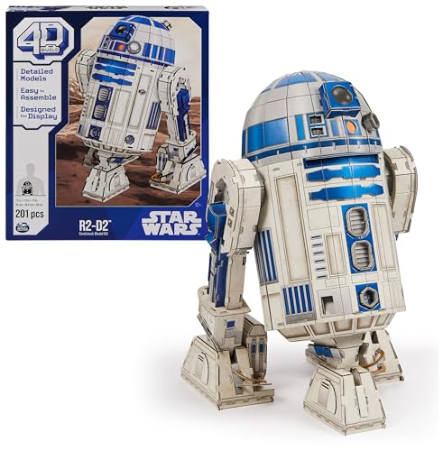 4D Build Star Wars R2-D2 Cardstock 3D Model Kit, Star Wars Gifts, Star Wars Toys Desk Décor for Star Wars Fans & Collectors, Adults & Teens 12+