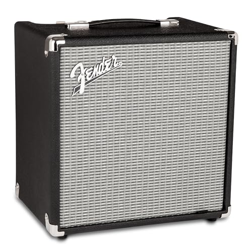 Fender Rumble 25 V3 Bass Amp for Bass Guitar, Bass Combo, 25 Watts, with 2-Year Warranty 8 Inch Speaker, with Overdrive Circuit and Mid-Scoop Contour Switch