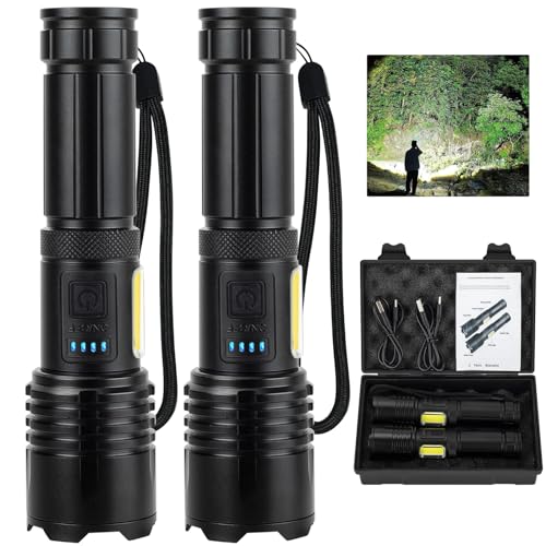FUROLD Rechargeable LED Flashlights High Lumens,900,000 Lumens Super Bright Flashlight,High Powerful Flash Light 7 Modes with COB Work Light,IPX7 Waterproof for Outdoor Emergency Camping Hiking