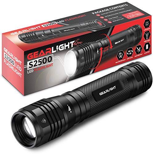 GearLight S2500 LED Flashlight - Extremely Bright, Powerful Tactical Flashlights with High Lumens for Camping, Emergency & Everyday Use﻿