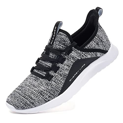 ALEADER Women's Energycloud Slip On Tennis Shoes Non Slip Athletic Sport Running Walking Shoes Black Gray Size 9 US