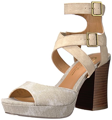 Sbicca Women's Gear Heeled Sandal, Beige, 9 B US