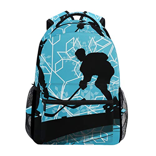 senya School Backpack Ice Hockey Players Sport Bookbag for Boys Girls Travel Bag