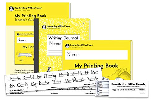 Handwriting Without Tears 1st Grade Printing Bundle - Includes My Printing Book Student Workbook, Teacher's Guide, Writing Journal B, Pencils for Small Hands