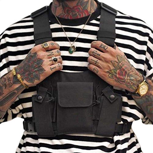 Croogo Chest Rig Walkie Talkie Vest Universal Hands Free Two Way Radio Front Pack Pouch Hiphop/Harness Bag