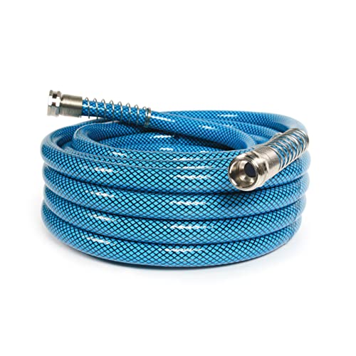Camco TastePURE 35-Ft Premium Water Hose - RV Drinking Water Hose Contains No Lead, No BPA & No Phthalate - Reinforced PVC Design w/Strain Relief Ends - 5/8” Inside Diameter, Made in the USA (22843)