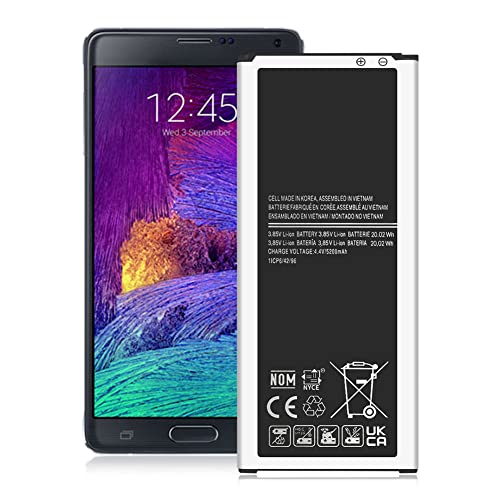 SHENMZ Galaxy Note 4 Battery,[Upgraded] 5200mAh Li-ion Replacement Battery for Samsung Galaxy Note 4 [N910,N910U LTE,AT&T N910A,Verizon N910V,Sprint N910P,T-Mobile N910T]