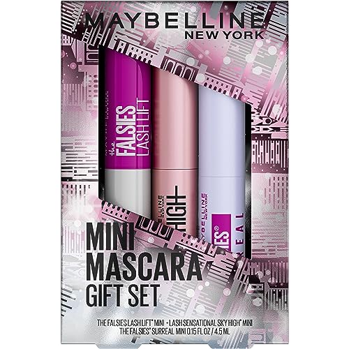Maybelline Mini Mascara Set - Includes Falsies, Sky High & Lash Lift Mascaras in Blackest Black, 1 Mini Makeup Set