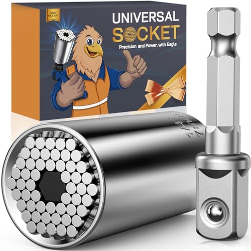 Gifts for Men Super Universal Socket: Tools Gifts for Fathers Day from Daughter Son, Socket Wrench Set with Power Drill Adapter, Cool Stuff Gadgets for Men Unique Birthday Gifts for Dad Husband Him