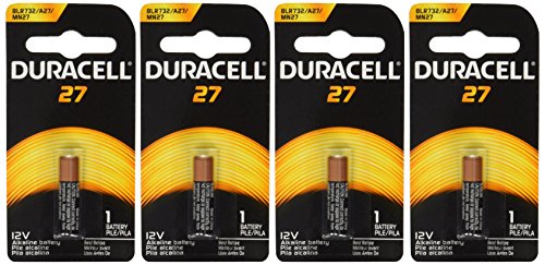 Duracell MN27BPK Watch/Electronic/Keyless Entry Battery, 12 Volt Alkaline X 4 Batteries