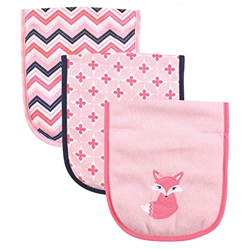 Luvable Friends Unisex Baby Cotton Burp Cloths with Fiber Filling, Foxy, One Size