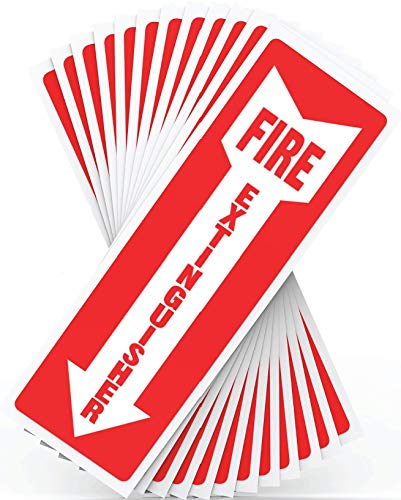 Fire Extinguisher Signs, Safety Sign Sticker - 12 Pack, 4' X 12' 5 Mil - Red/White in Color - Durable Self Adhesive, Weatherproof & UV Protected - Ideal Signs for Home, Office or Boat