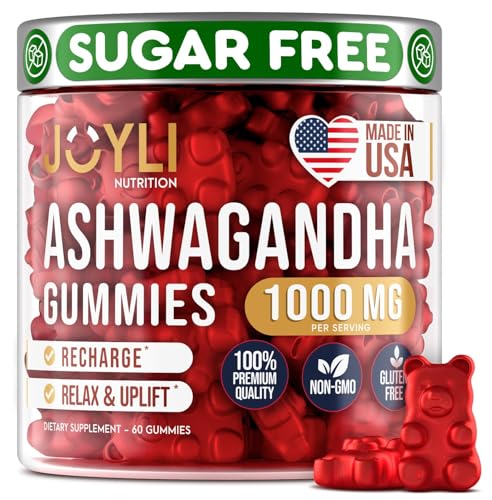 Ashwagandha Gummies for Women & Men - Natural Calm Gummies with Ashwagandha Root Extract Vitamin C Zinc - Ashwagandha Herbal Supplement for Sleep Stress Balance - 60 Vegan Sugar Free Chews