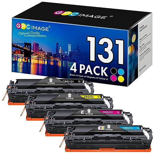 GPC Image Remanufactured Toner Cartridge Replacement for Canon 131 131H to use with ImageClass MF8280Cw MF624Cw MF628Cw LBP7110Cw Printer Tray (Black, Cyan, Magenta, Yellow, 4 Pack)