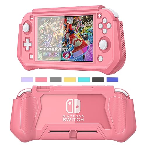 iNOTOGG Coral Compatible with Nintendo Switch Lite Case with Anti-Scratch and Shock Absorbing Protective Cover, Protects from Scratches, Dust, Fingerprints, and Falls