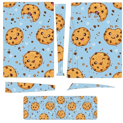 Cookies with Chocolate Chips Funny Skin Sticker Controller Protector Cover Compatible with P-S-5 Disc Edition