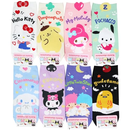 Kikiyasocks Socksense Hello K Character Series Women's Original Crew Socks (Kawaii_5pairs)