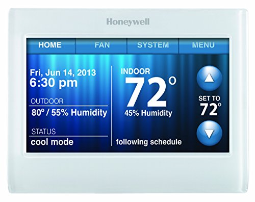 Honeywell TH9320WF5003 Wi-Fi 9000 Color Touch Screen Programmable Thermostat, 3.5 x 4.5 Inch, White, 'Requires C Wire'
