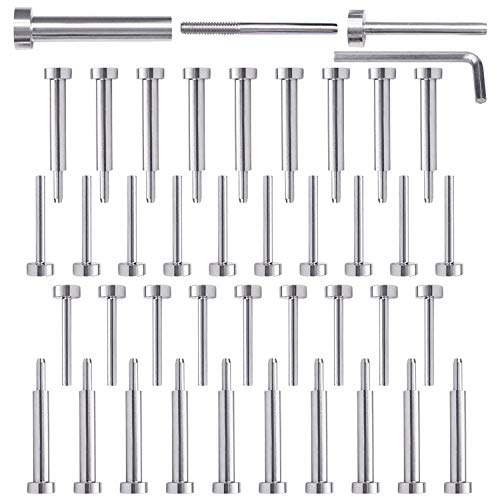 CKE Cable Railing kit Invisible Turnbuckle 1/8' 20 Pairs Swage Threaded Stud Hex Head Fitting Receiver Terminal for Wood & Metal Post