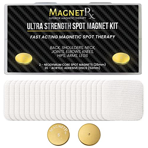 MagnetRX Magnetic Spot Magnet Kit – Ultra Strength Body Magnets 14,200 Gauss – Effective Large Magnets for Body, Back, Shoulders, Knee, HIPS, and Neck