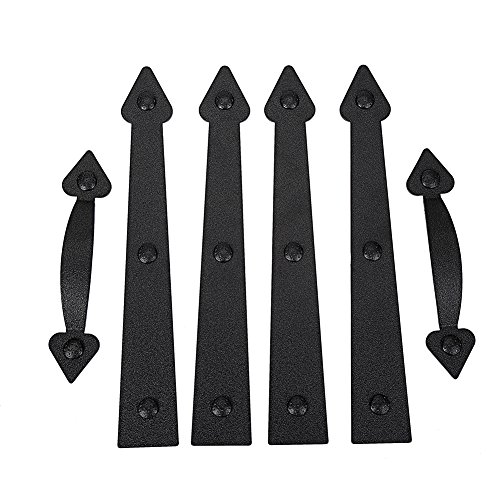 Magnetic Decorative Garage Door Curb Appeal Faux Hinges Handles Hardware Kit Color Black