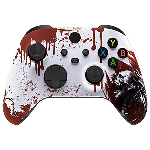 Custom Controllerzz Wireless Controller for Microsoft Series X/S & One - Custom Soft Touch Feel - Custom Series X/S Controller (X/S Bloody Zombie)