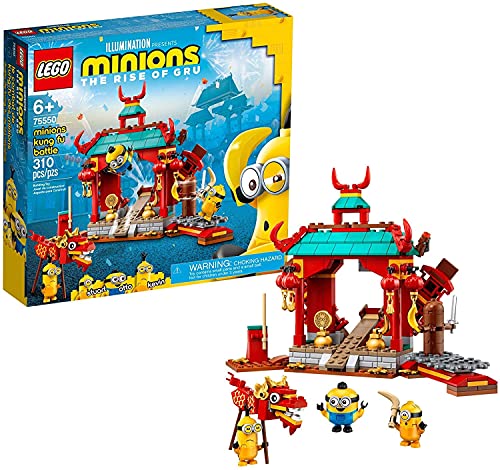 LEGO Minions: The Rise of Gru: Minions Kung Fu Battle (75550) Toy Temple Building Set for Kids, a Great Present for Kids Who Love Minions, Kevin and Stuart Minion Toy Figures (310 Pieces)