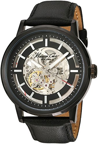 Kenneth Cole New York Men's KC1632 Skeleton Dial Automatic Analog Leather Strap Watch