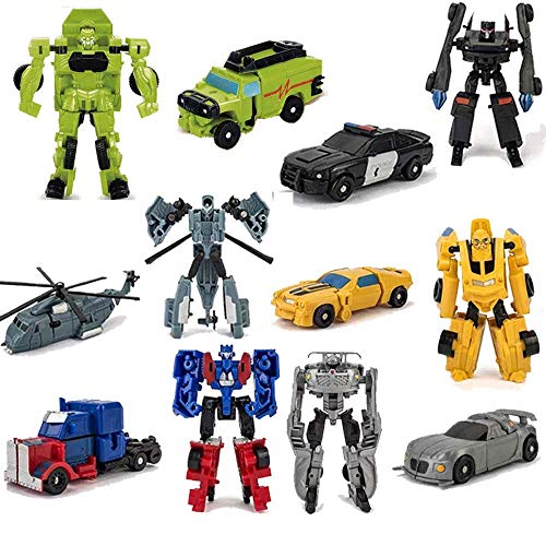 HAYUL 6 PCS Car Robot Toys, Mini Action Figure, Deformation Robot for Kids 5~12