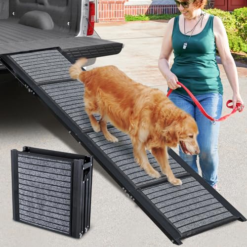 Duckygoo Longest 71' Large Dog Car Ramp,Folding Dog Ramp for Stairs with Anti-Slip Rug Surface,Pet Ramp for Dogs to Get Into a Car,SUV & Trucks,Dog Ramps for Large Medium Small Dogs Up to 250Lbs