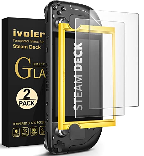 ivoler 2-Pack Matte Screen Protector for Steam Deck 7.0''/Steam Deck OLED 7.4'', Matte Anti Glare Tempered Glass with [Alignment Frame] Anti-Scratch Full Coverage Guard for Valve Steam Deck