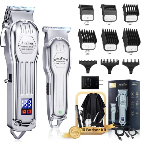 Hair Clippers for Men with Charger T-Blade Hair Beard Trimmer Kit Professional Clippers for Hair Cutting Kit with Led Display Cordless Clippers for Men Women Kids Barber Grooming Kit for Household