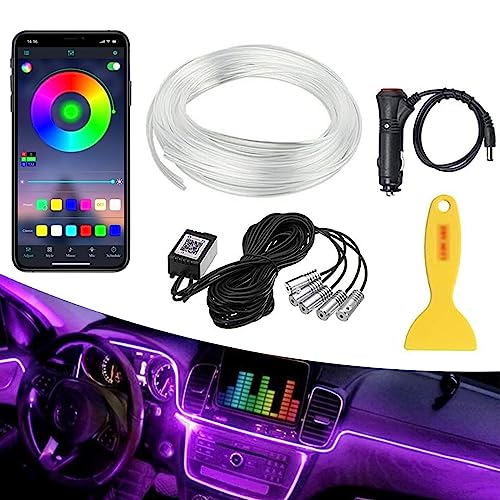 Sodcay Car Interior LED Strip Light, Car Neon Ambient Lighting, 16 Million Colors 5 in 1 Interior Lights, with 236 inches Fiber Optic, APP Control with Remote Music Sync Color Change LED Lights