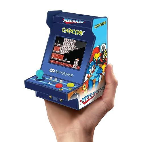 My Arcade Mega Man Nano Player Pro: 4.8' Fully Playable Portable Mini Arcade Machine with 6 Games, 2.4' Screen Color Display