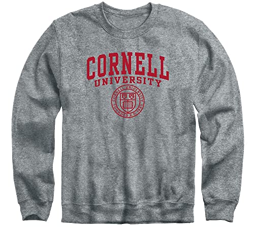 Barnesmith Cornell University Big Red Crewneck Sweatshirt, Heritage, Charcoal Grey, Large