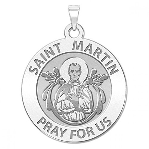 PicturesOnGold.com Saint Martin De Porres Religious Medal - 1 Inch X 1 Inch -Sterling Silver