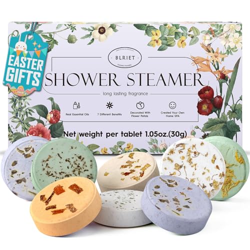 Shower Steamers Aromatherapy Spa Gifts for Women 8 PCS, BLRIET Shower Bombs Birthday Gift for Mom with Lavender Natural Essential Oils, Self Care & Relaxation Mothers Day Gifts