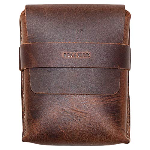 Hide & Drink, Leather Card Organizer Pouch, Holds Up to 12 Cards Plus Folded Bills/Coin Holder/Vintage/Stylish/Accessories, Handmade - Bourbon Brown