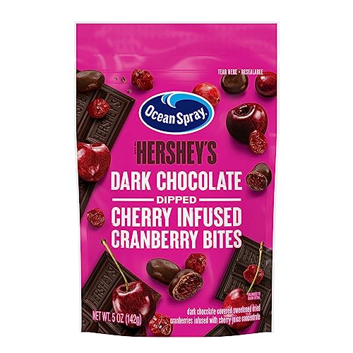 Ocean Spray HERSHEY'S Dark Chocolate Cherry Dipped Cranberry Bites, 5 oz Bag