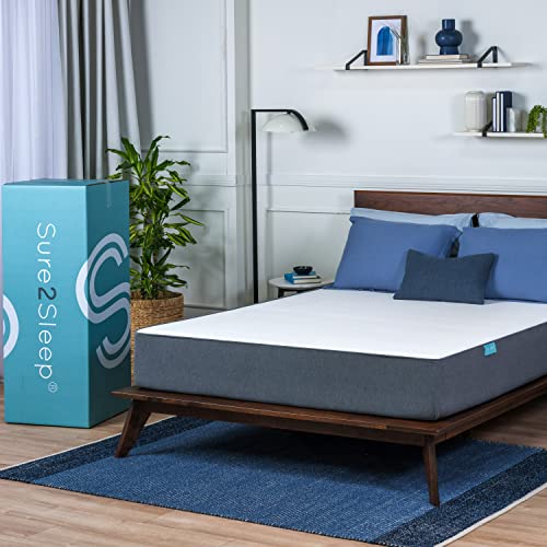 Sure2Sleep Monterey Full Size 10-inch Med Firm Mattress. Fiberglass Free. Made in USA. Breathable HyPUR-Gel Sleeps Cool. CertiPUR-US