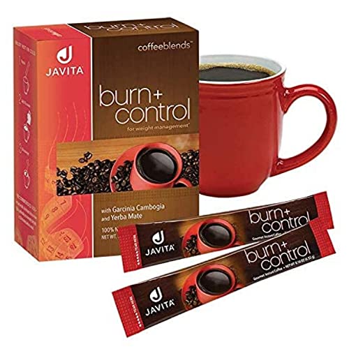 Javita Burn + Control Instant Coffee w Weight Management Herbs: Garcinia Cambogia & Yerba Mate. Slimming Coffee with Help of Exercise, Keto Coffee, Dieters Drink, 24 (4.55g) Sticks