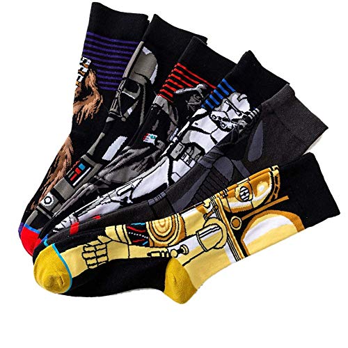 ASWER Men's 6 Pairs Star Wars Sport Cotton Socks Athletic Casual Crew Socks Color#13