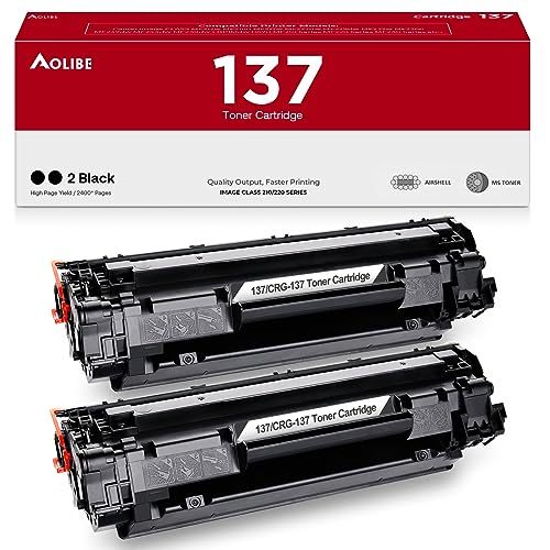 AOLIBE 137 Compatible Toner Cartridge Replacement for Canon 137 Black Toner Cartridge, use for Canon ImageCLASS MF232w, MF242dw, MF212w, MF216n, MF217w, MF244dw, MF247dw, MF249dw, MF227dw, 2 Pack