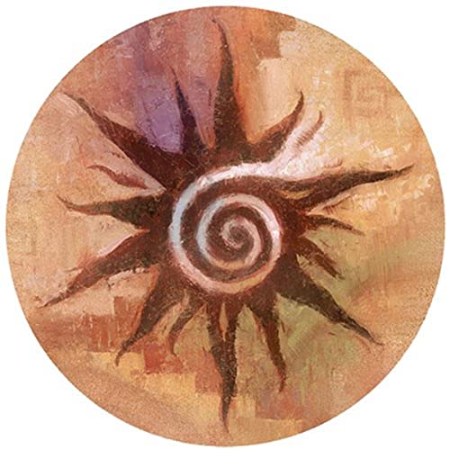Thirstystone Spiral Sun Natural Sandstone Coaster 4 Pack Eco-Friendly, Absorbent, Easily Wipes Clean