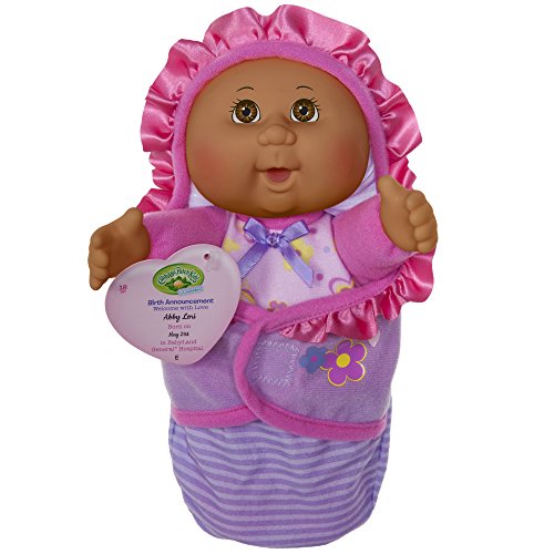 Cabbage Patch Kids Official, Newborn Baby African American Girl Doll - Comes with Swaddle Blanket and Unique Adoption Birth Announcement