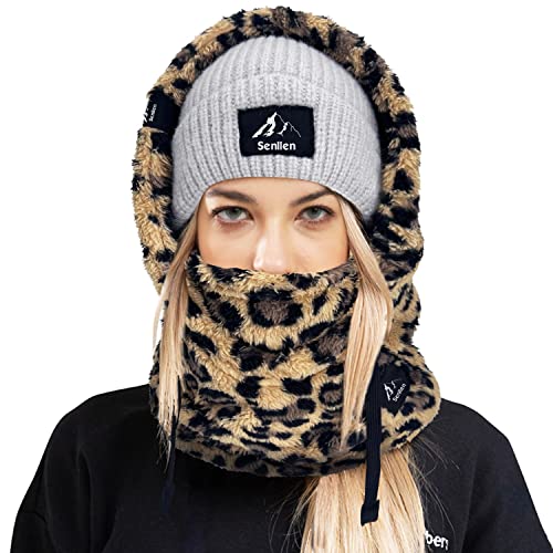 Senllen Balaclava Cold Weather Fleece Windproof Ski Mask Winter Breathable Thermal Face Mask Neck Warmer Scarf Helmet Hood for Men/Women